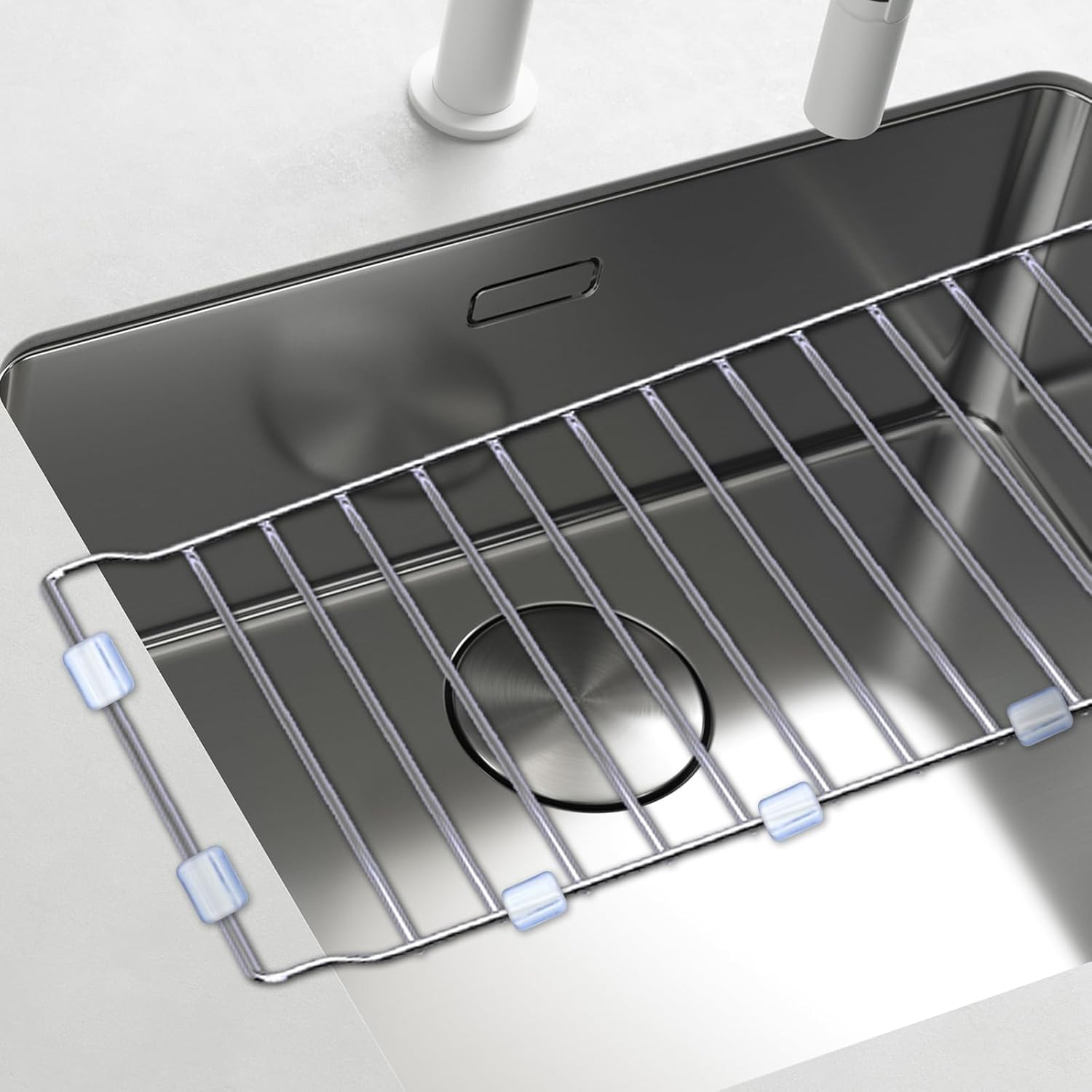 60 Pcs Rubber Feet for Sink Grid Rubber Bumpers Clear Wire Racks Sinks Grate Rubbers Feet Replacement, Wire Sink Rack Accessories Grate Protector Rubbers Bumpers for Kitchen Bathroom Rack