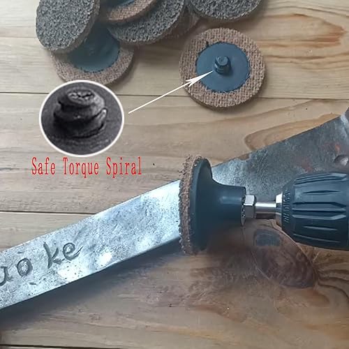 Miniatura 6 de Luo ke 20 discos de acondicionamiento de superficie de 2 pulgadas, discos de lijado de cambio rápido, rueda gruesa de desbarbado para amoladora o