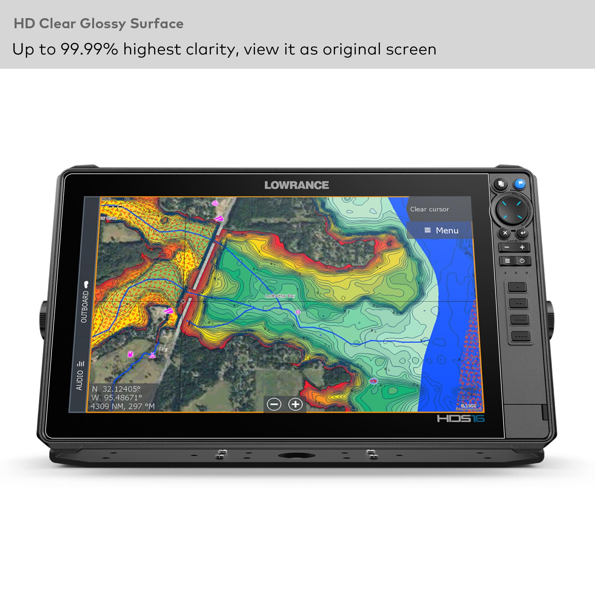 Protector de pantalla de vidrio templado para Lowrance HDS PRO, buscador de peces con pantalla táctil de 16 pulgadas, accesorio resistente a arañazos (HD Claro)