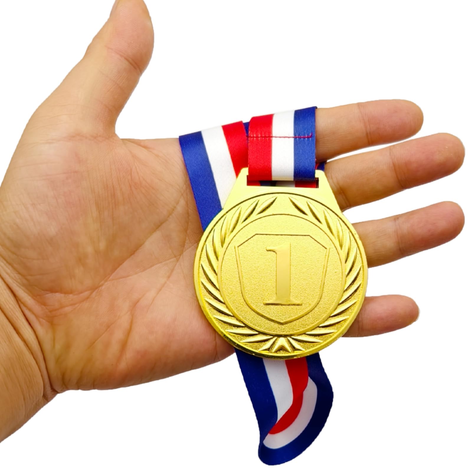Donrime 3 Pièces Médaille pour Enfants, 6.5CM Or Argent Bronze Médaille en Métal, Journée Sportive, Médailles avec Ruban, Collier pour Prix de Journée Sportive, Compétitions de Gymnastique