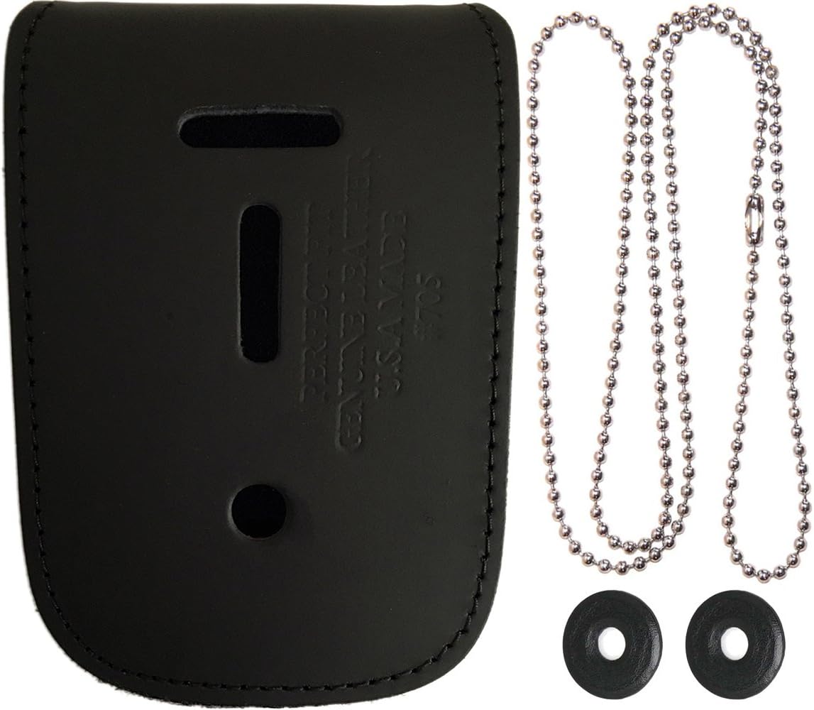 Universal Leather Neck Chain Badge and ID Holder by Perfect Fit USA