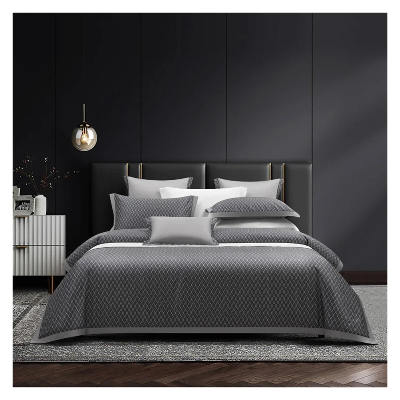 Sbcgfy B Ed Four Pieces Set, 1000Tc Egyptian Cotton Edding Sets Duvet Cover Fitted Sheet Elastic Linen Pillowcase 4Pcs,-Fitted Ed Sheet-Queen 4Pcs
