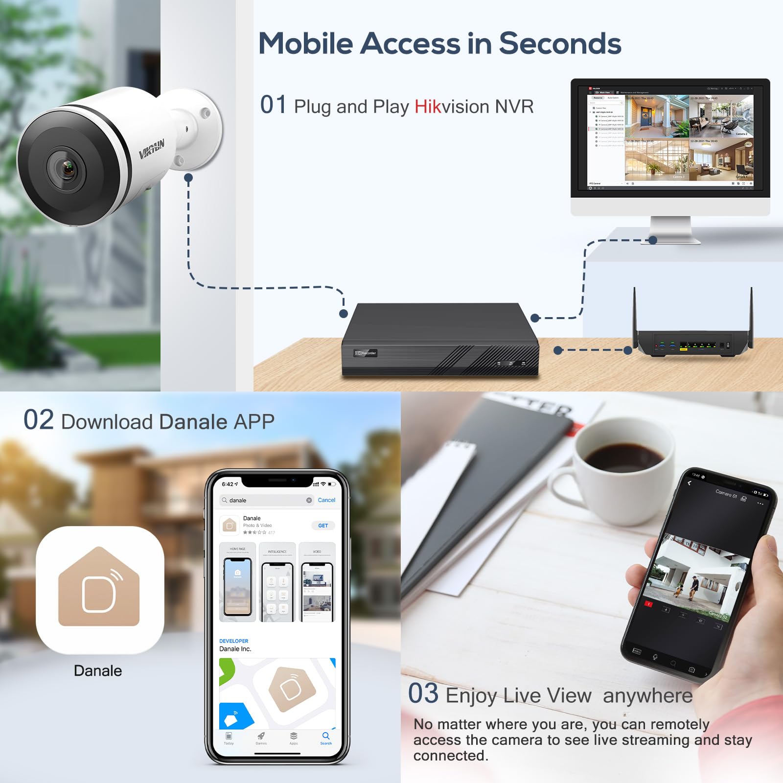 VIKYLIN 8MP 4K PoE IP Bullet Camera, Outdoor 4K CCTV Su B2B