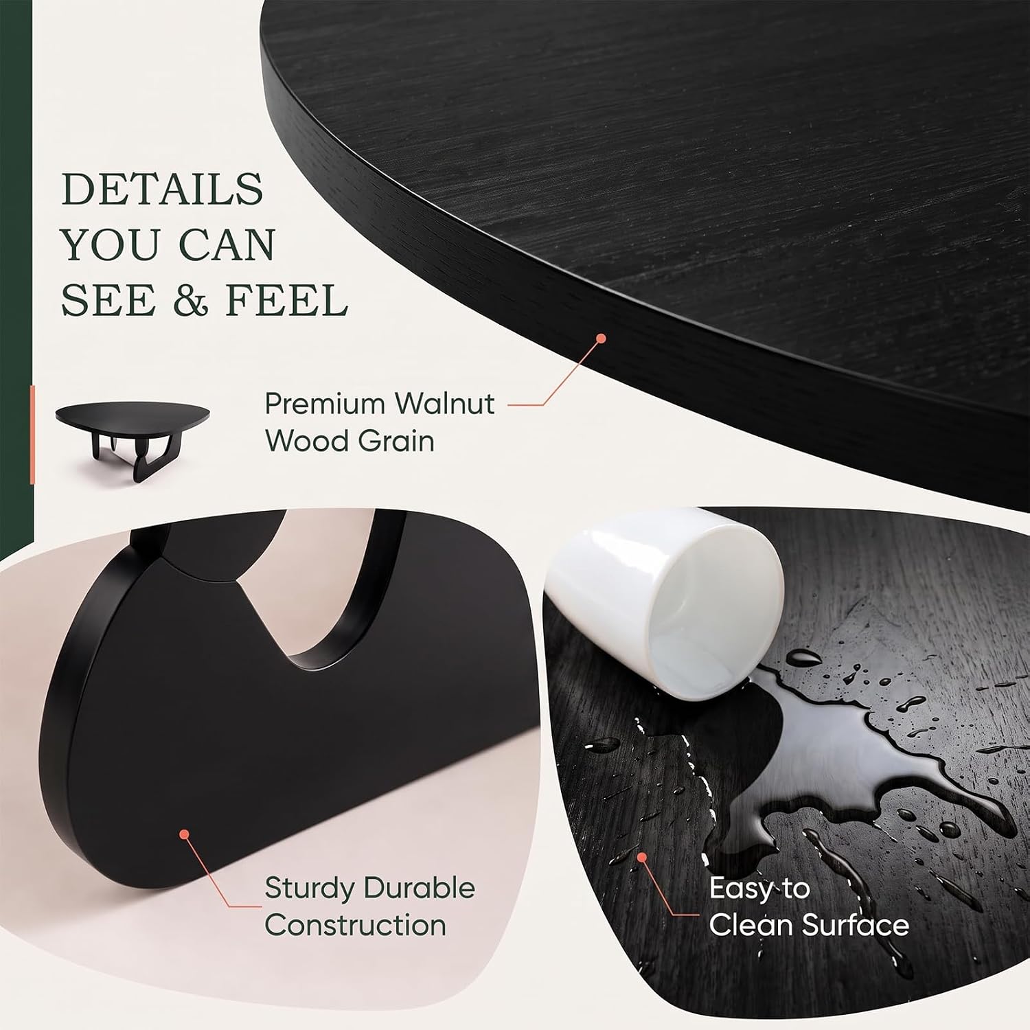 Black Coffee Table,Mid Century Coffee Table