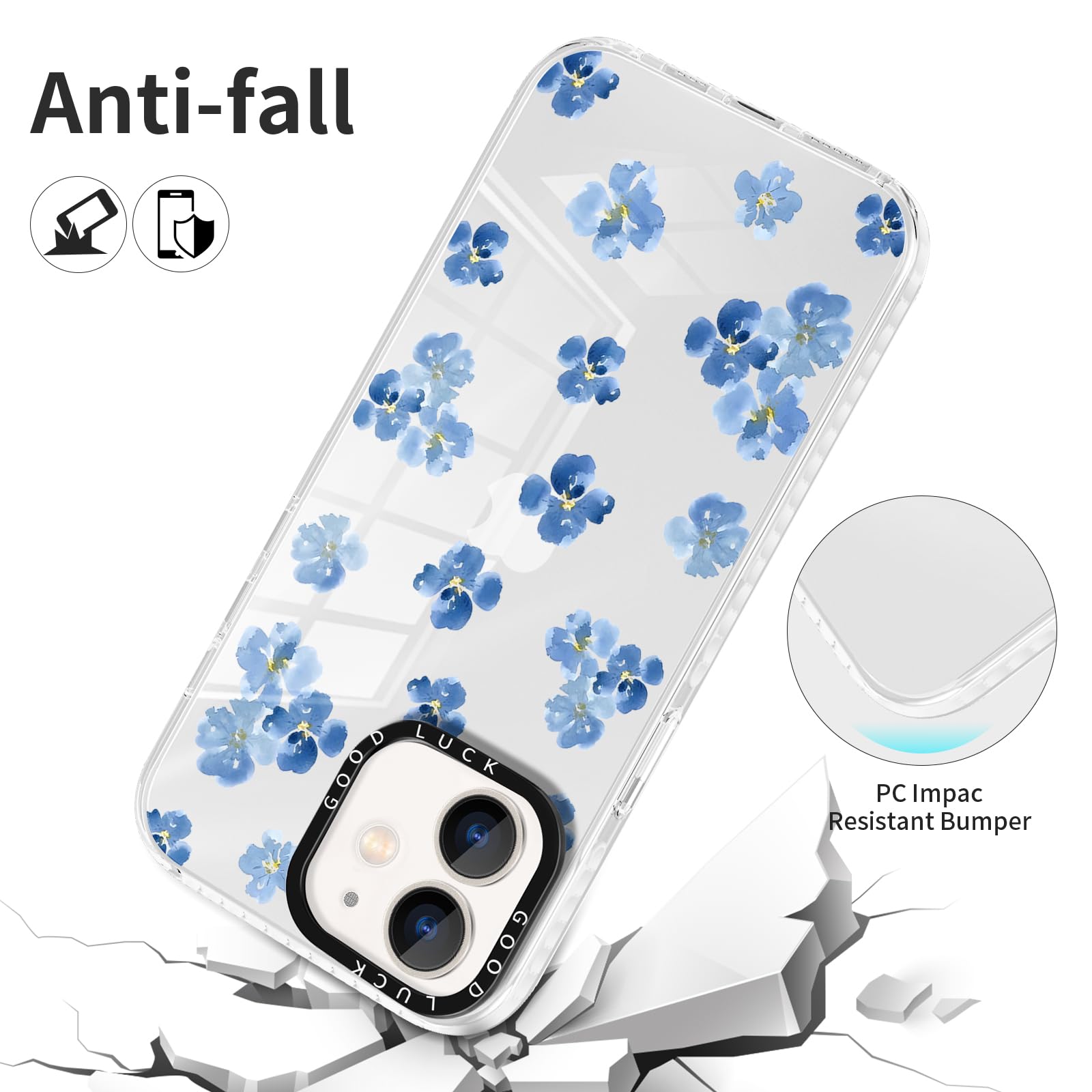 ZhuoFan 2 Pezzi Cover per iPhone 12 Pro Max 6,7'', Vintage Colorata Fiore Floreale Motivo Disegni Custodia con Antiurto, Brillantini Silicone TPU Aesthetic Bumper Protettiva Case, Fiori