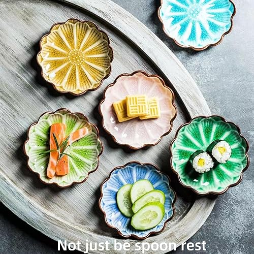 Miniatura 7 de Soporte de cuchara de cerámica para la parte superior de la estufa, grietas de hielo, soporte para cuchara de cocina, soporte para cuchara de cocina