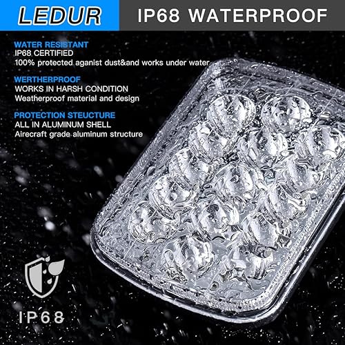 Miniatura 3 de Faros delanteros LED de 4 x 6 pulgadas, bombillas rectangulares de 4 x 6 pulgadas, 4 unidades, 45 W, haz de sello HiLo, universal para H4651 H4642