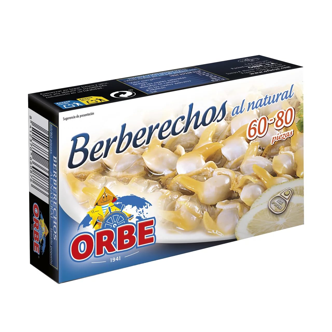 ORBE Herzmuscheln natur (60/80 Stk.), Dose 63 g. 9er Pack