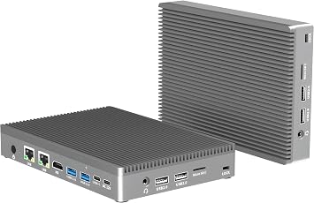 Mini PC, 12th Gen Alder Lake- N100(3.4GHz), 16GB RAM 512GB eMMC, Fanless Mini Computers, Full-Functional USB-C Portable PC, Dual Display 4K 60Hz, Dual 2.5G Ethernet, 2.4G/5G WiFi BT 5.2