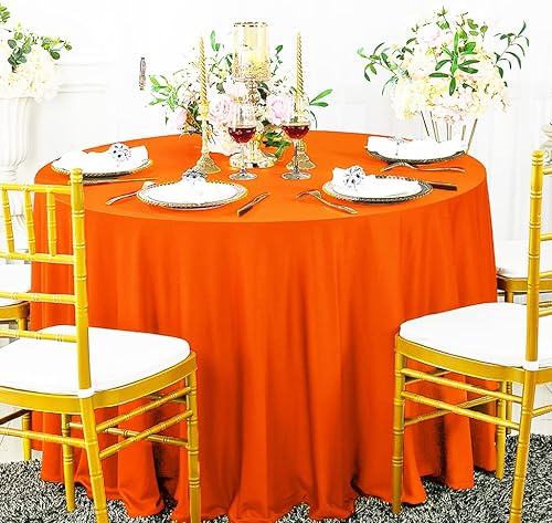Miniatura 9 de Wedding Linens Inc. Manteles redondos sin costuras de 108 pulgadas (sin arrugas) para restaurante, cocina, comedor, boda, fiesta, banquete, eventos,