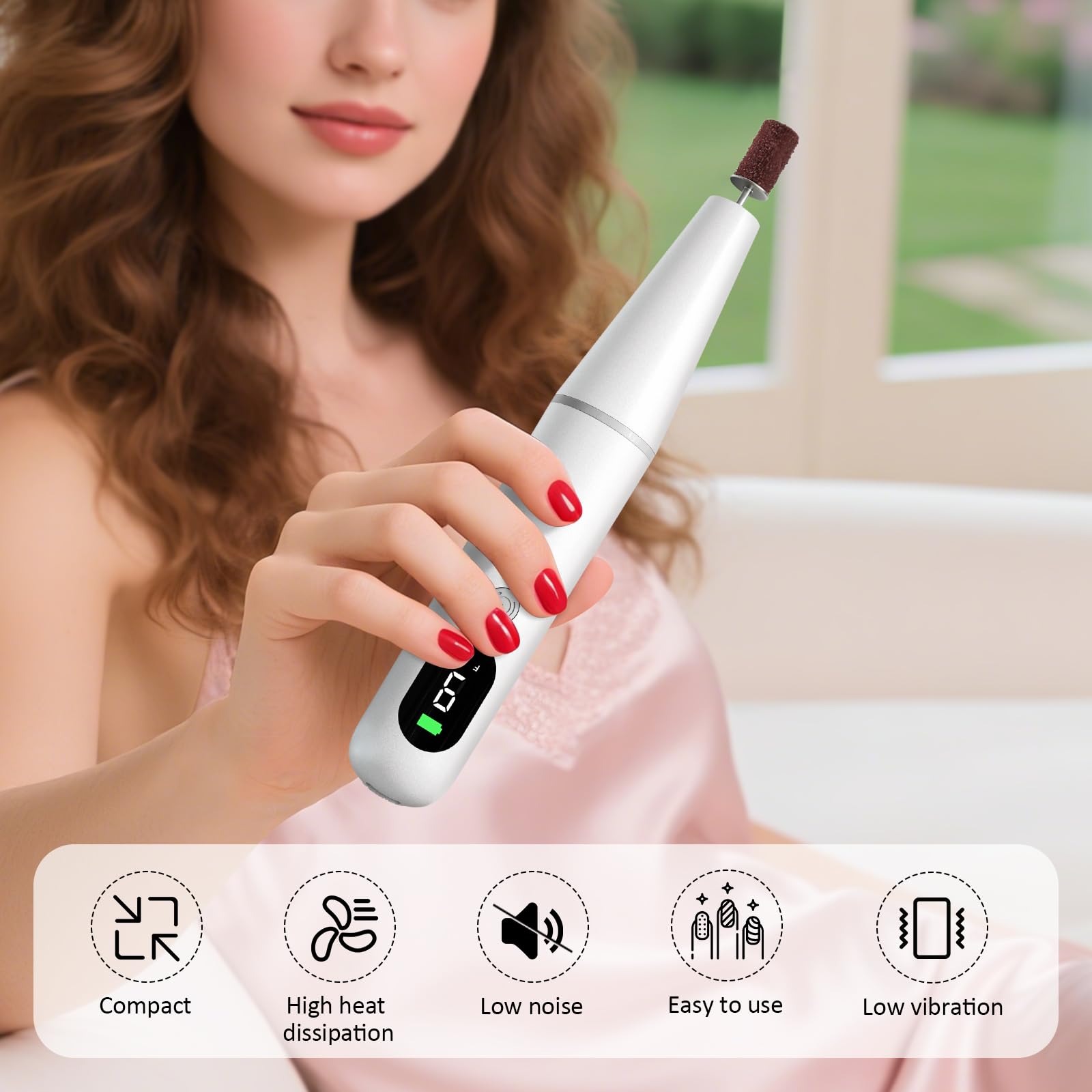 Electric Nail File, Nail Drill, Electric Nail Drill, Nail Files 20000 RPM , 2025 New Nail File Electric, White - Image 2