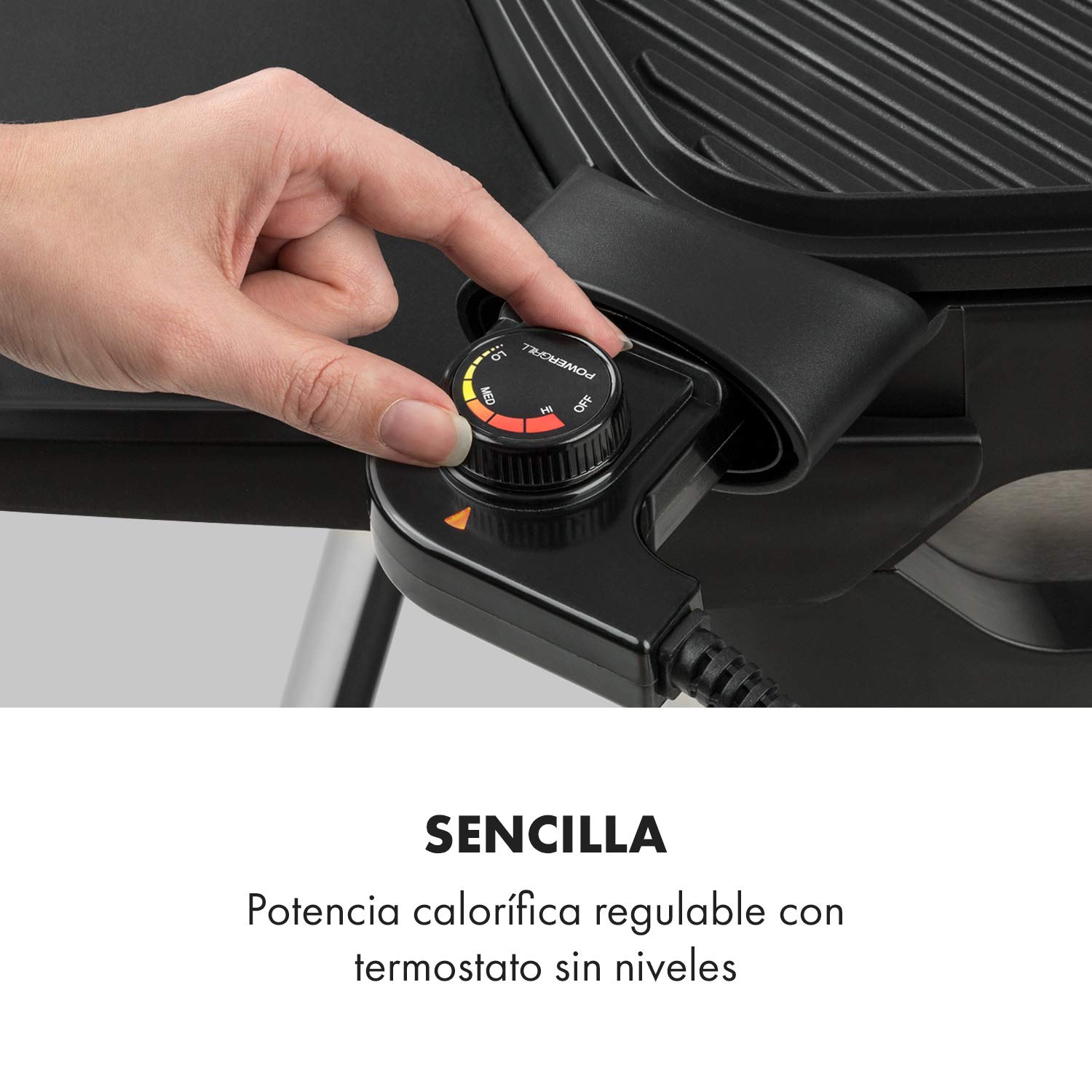 Klarstein Gatsby parrilla eléctrica, parrilla de pie y de mesa, 2000 W, EasyGrill Concept, superficie 40 x 36 cm, aluminio fundido a presión, antiadherente, campana, dos mesas laterales, beige/negro
