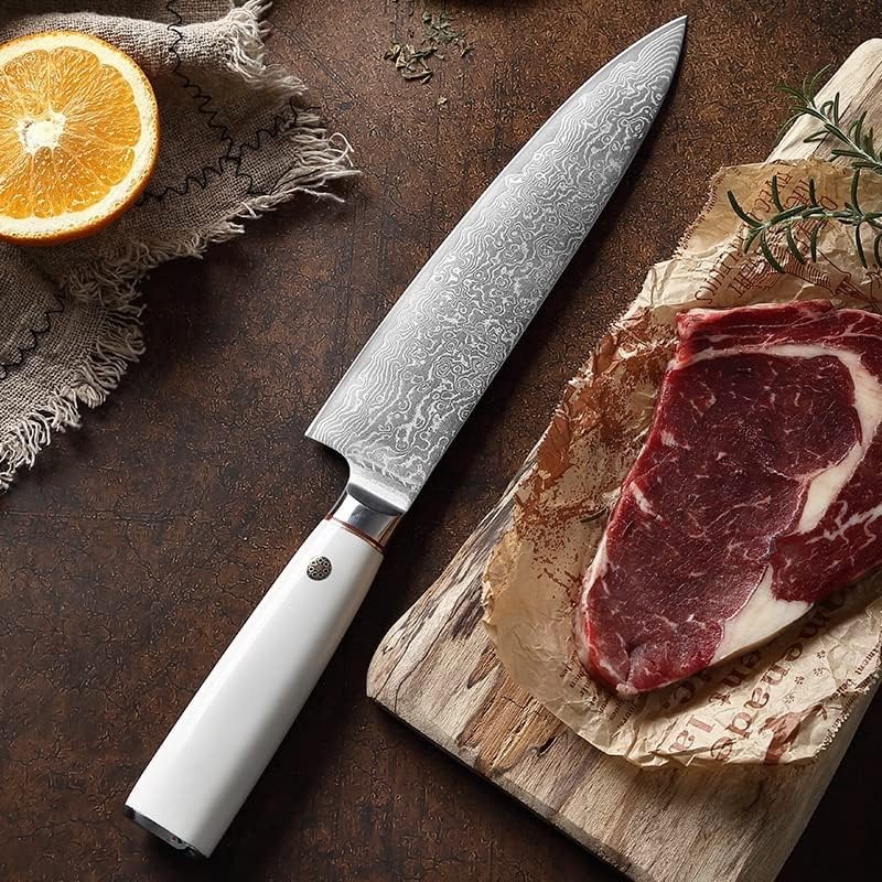 Miniatura 2 de Cuchillo para cortar carne de chef de 8 pulgadas, 67 capas, cuchillos de cocina japoneses de acero de Damasco, cuchillo afilado para rebanar carne