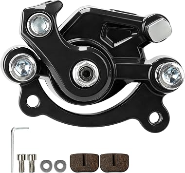 Mini Bike Rear Brake Caliper with Brake Pads for Coleman CT100U CC100X RB100 B100 Baja DB30 Dirt Bug Motovox MBX10 MBX11 105cc 99cc 97cc 79cc 2.5hp 2.8hp Monster Moto MMB-80 MM-B105 Parts BLACK