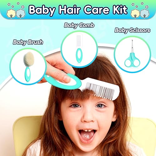 Miniatura 3 de Kit de cuidado de la salud y aseo del bebé, juego de seguridad para bebés recién nacidos, juego de cuidado de la salud con cepillo para el cabello,