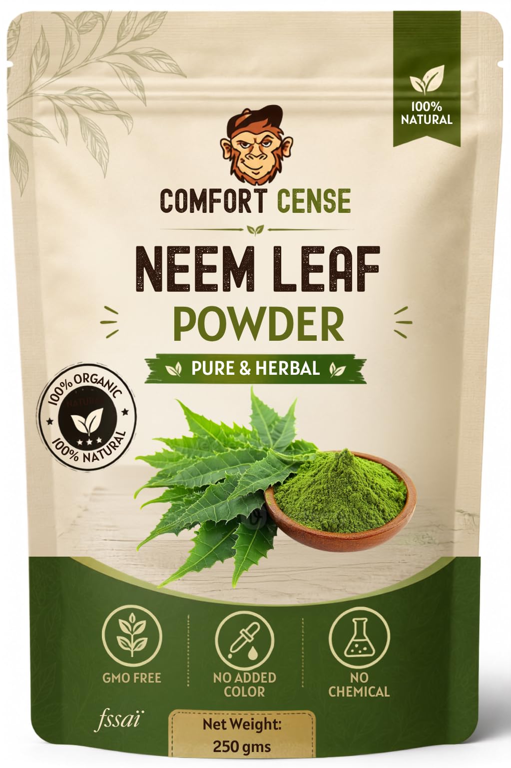 ORGANIC Neem Powder for Eating 250g | Sun Dried & Stemless Neem Powder for Skin, Face & Hair Care Pack | Natural Care From Nature-image-6