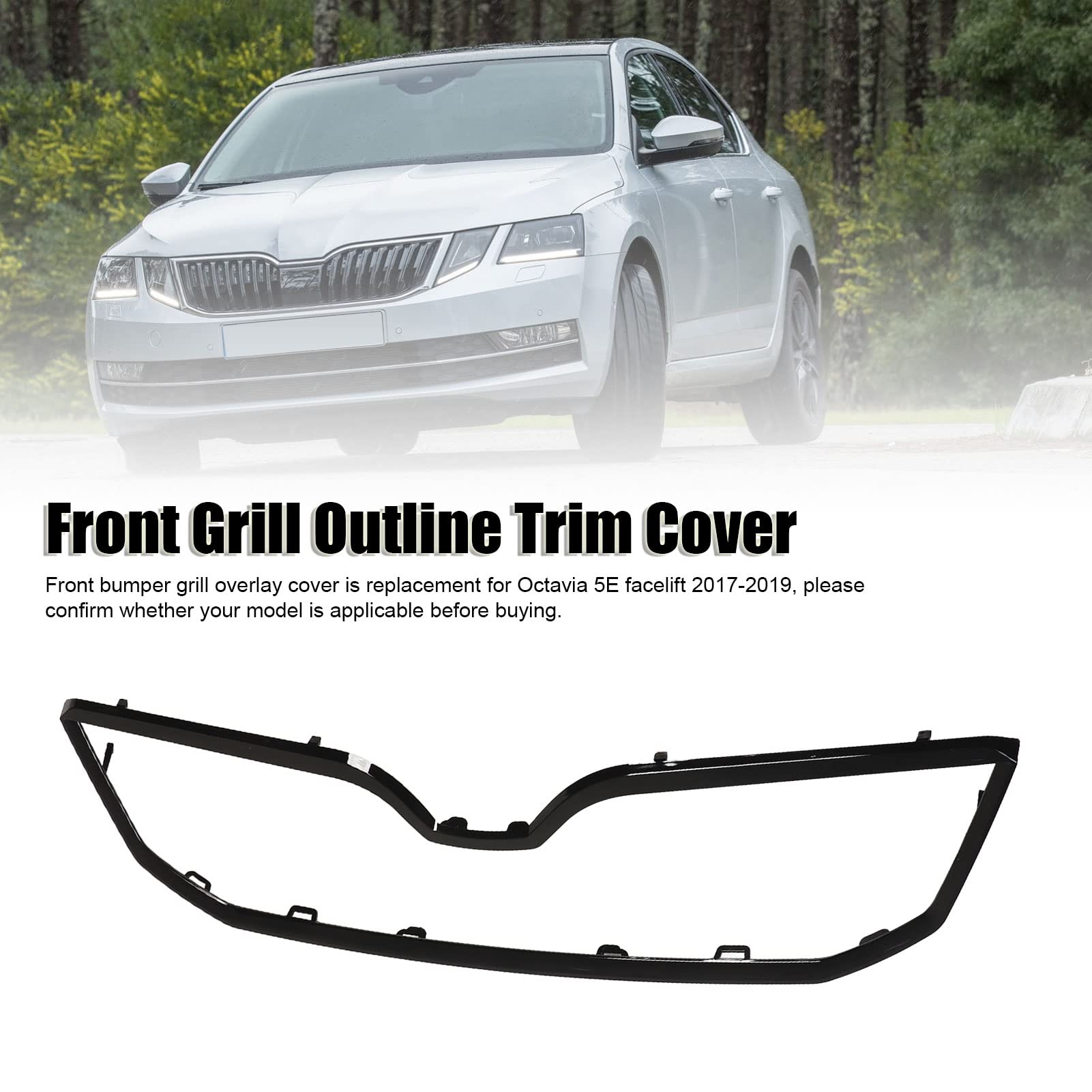 Przedni Grill Zarys Osłona Wykończeniowa 5E0853761E041 Zderzak Górny Grill Wymiana Ramy Grilla dla 5E Facelift