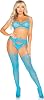 Leg Avenue womens 3 Pc Lace Bra Top With Mini Bow Detail, V-front G-string, and Garter Belt Stockings