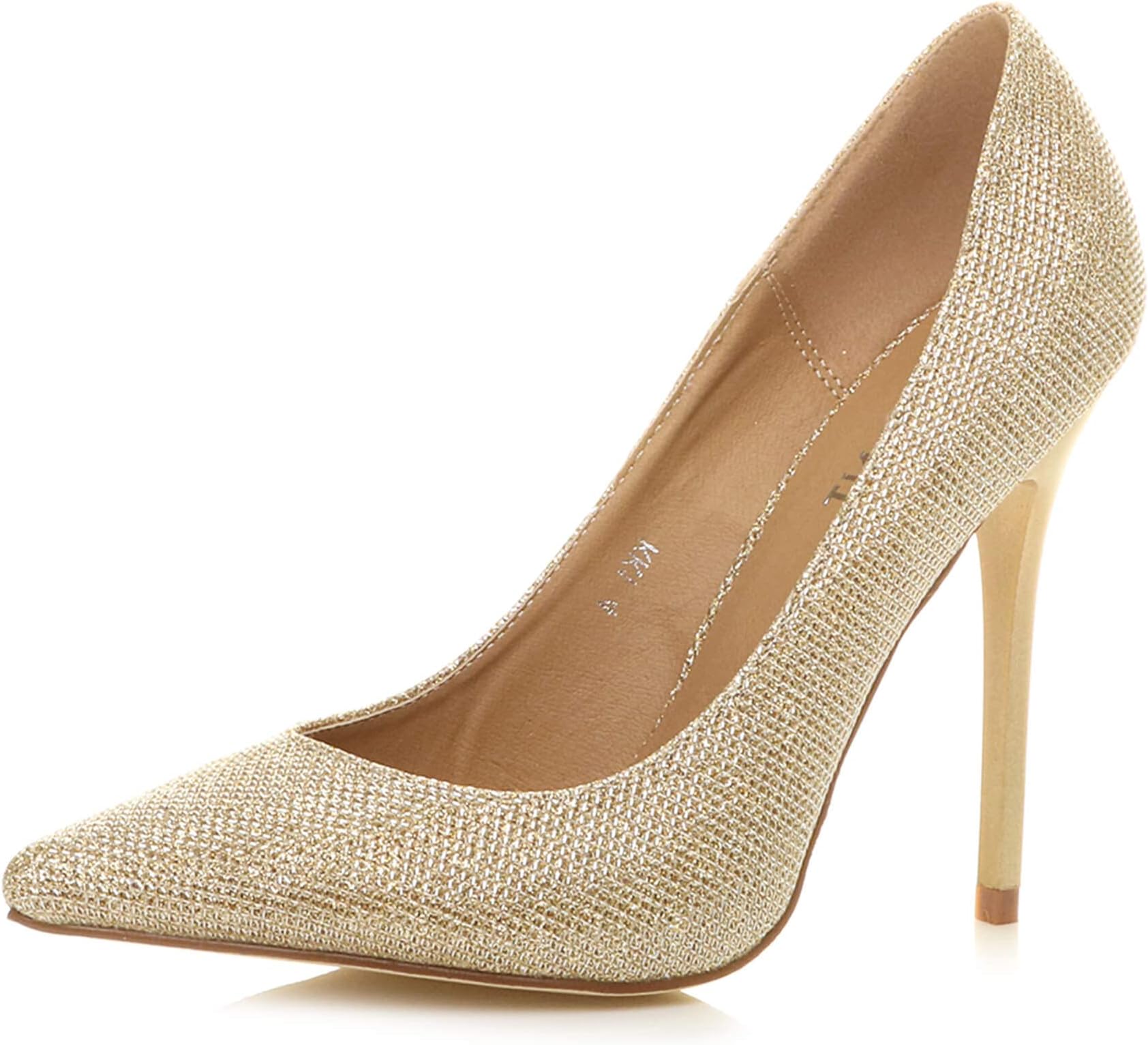 Womens Ladies high Heel Pointed Contrast Court smart Party Work Shoes Pumps Size