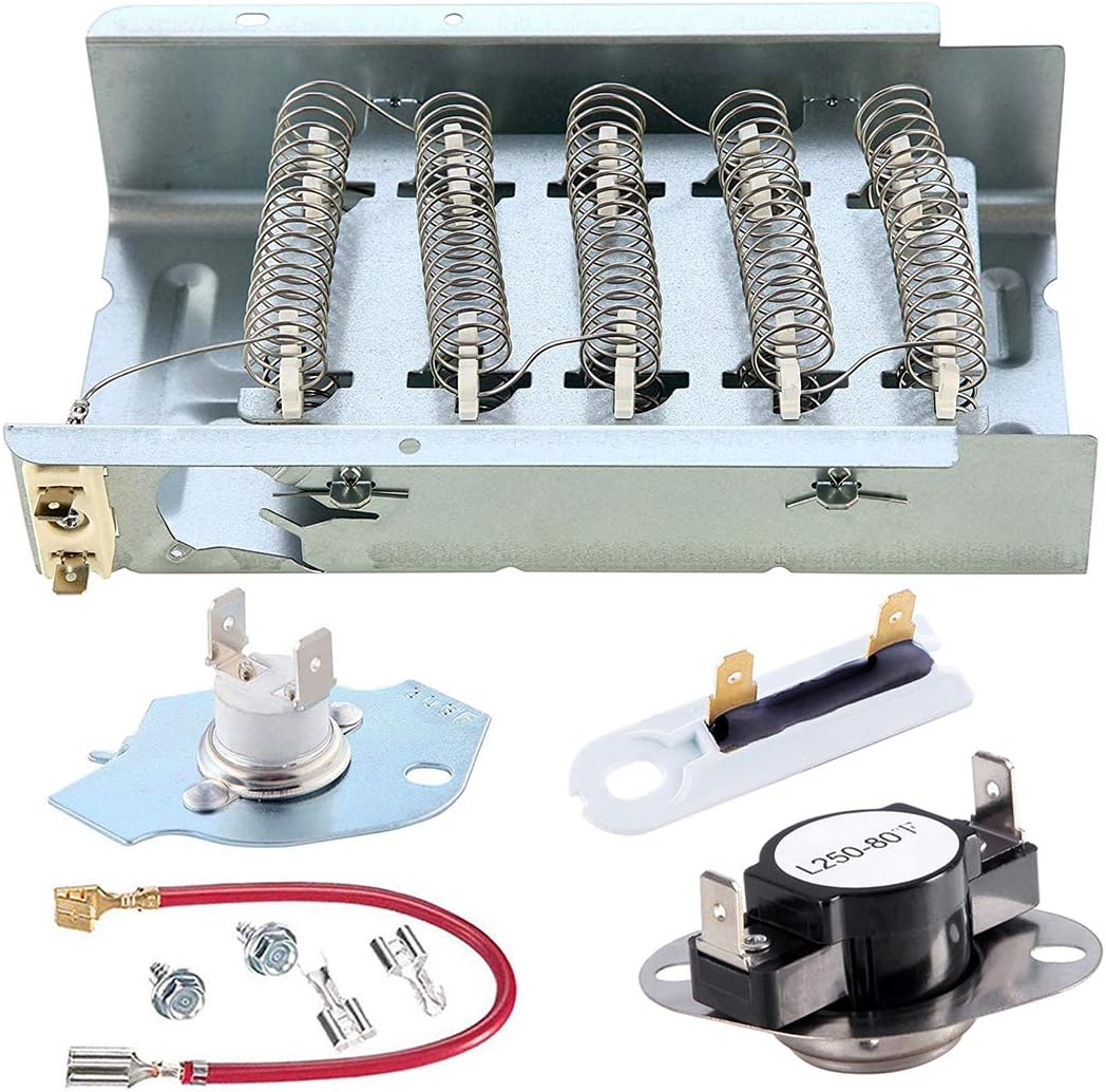 279838 Dryer Heating Element 279816 Thermal Cut-Off Kit and Thermostat 3392519 dryer thermal fuse 279838 Compatible whirlpool kenmore roper maytag estate inglis kitchenaid crosley amana