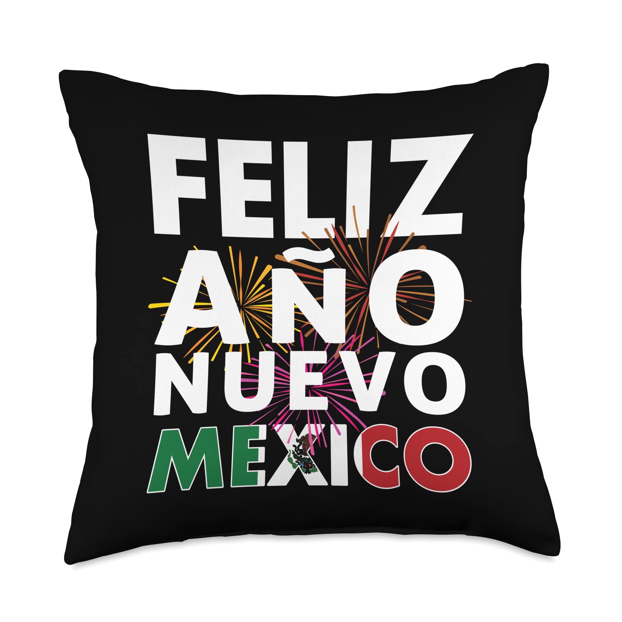 Feliz Año Nuevo 2022 Shop Feliz Año Nuevo Mexico Happy 2022 New Year's Eve  Throw Pillow, 18x18, Multicolor