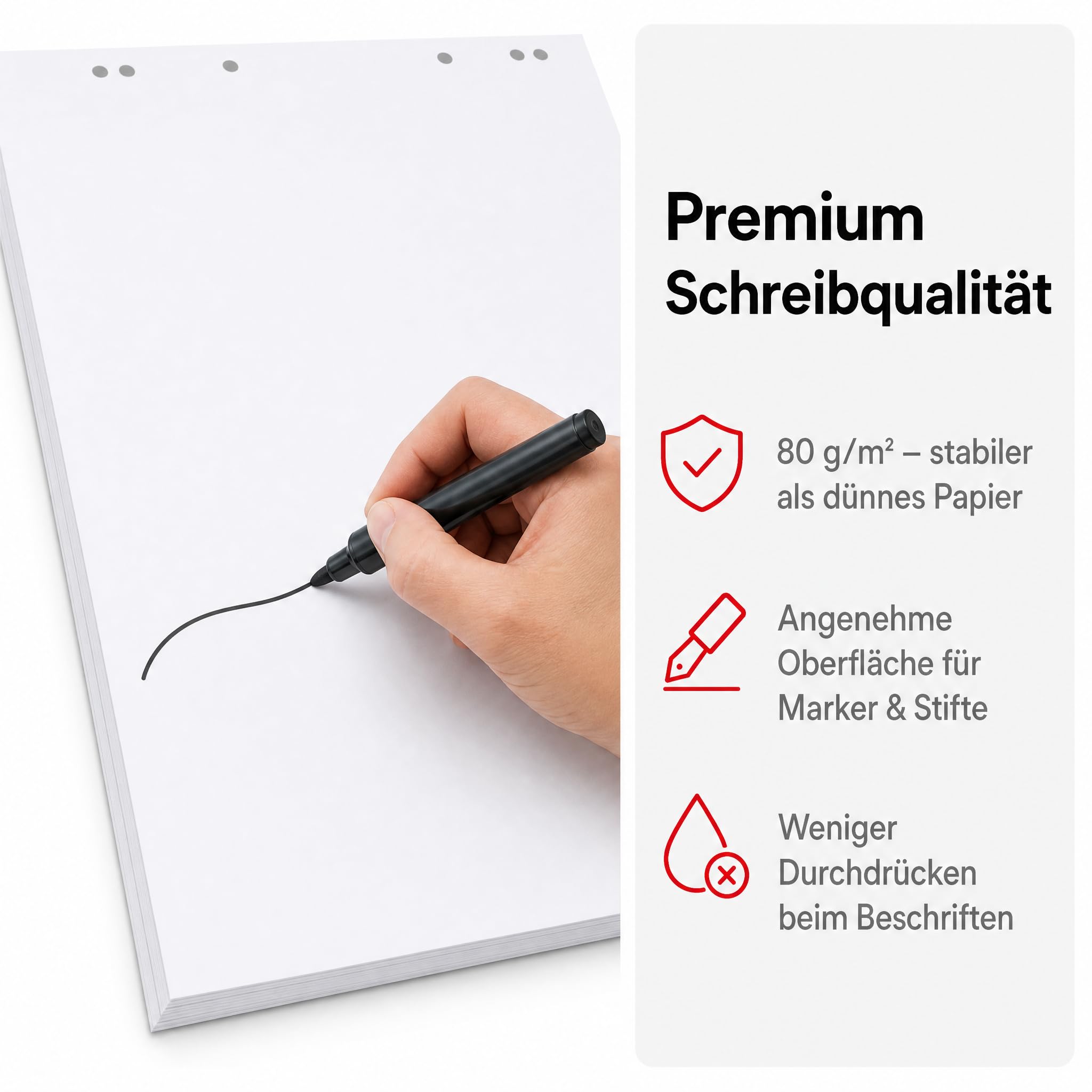 Conipa® - 2 x Flipchart Papier Block 65x98 cm weiß (BLANKO) 80 g/qm - 2 Flipchart-Blöcke à 20 Blatt - Whiteboard-Papier für Charts & Meetings (2 Blöcke Blanko)