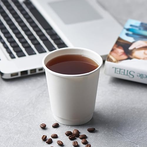 Miniatura 8 de CIAO! Taza de papel para bebidas calientes aislada de doble pared de 10 onzas, 90 mm de diámetro, 500 unidades