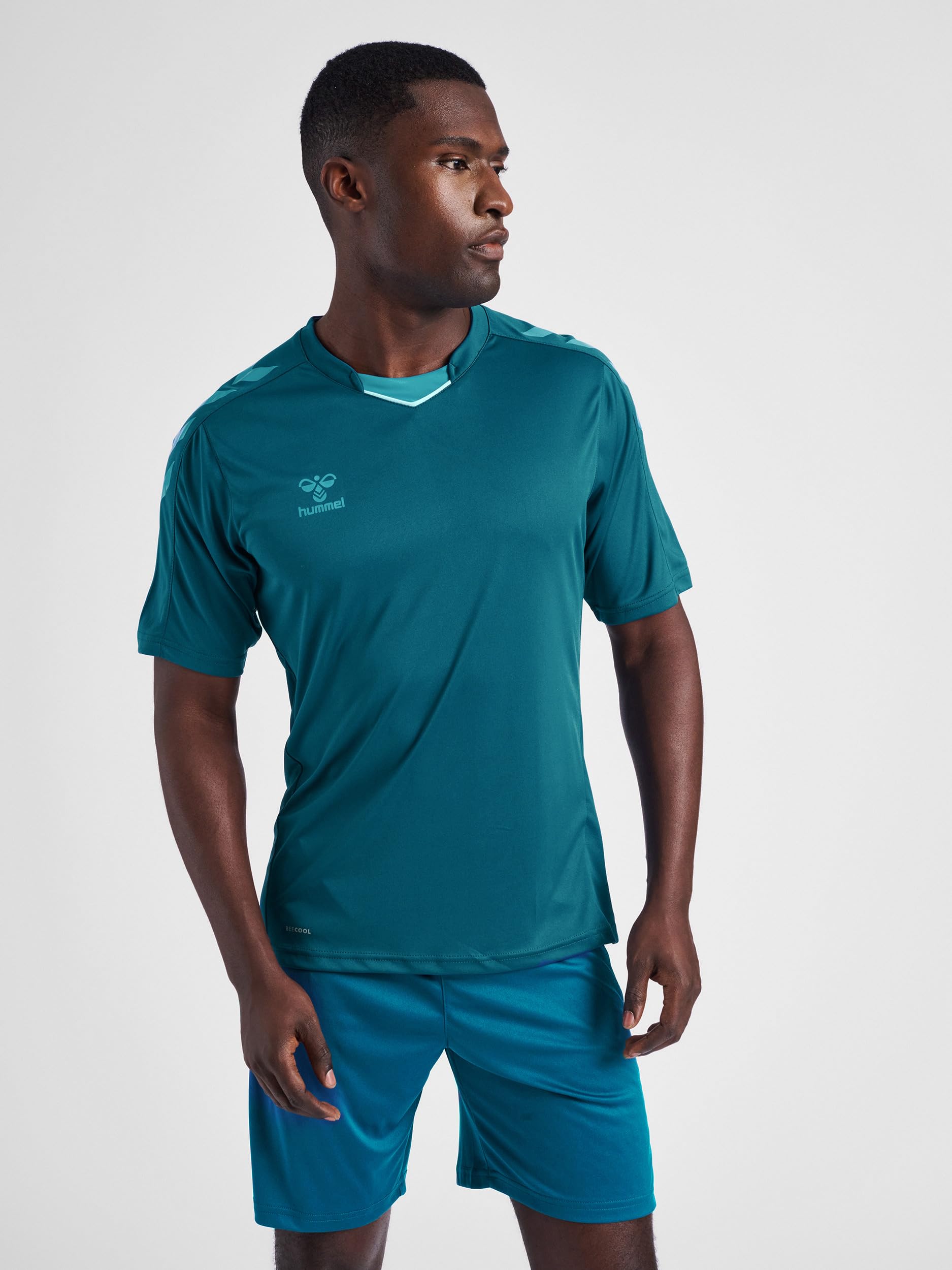 hummel Koszulka męska Hmlcore Xk Poly Jersey S/S, niebieski koralowy, M, Błękitny koral, M