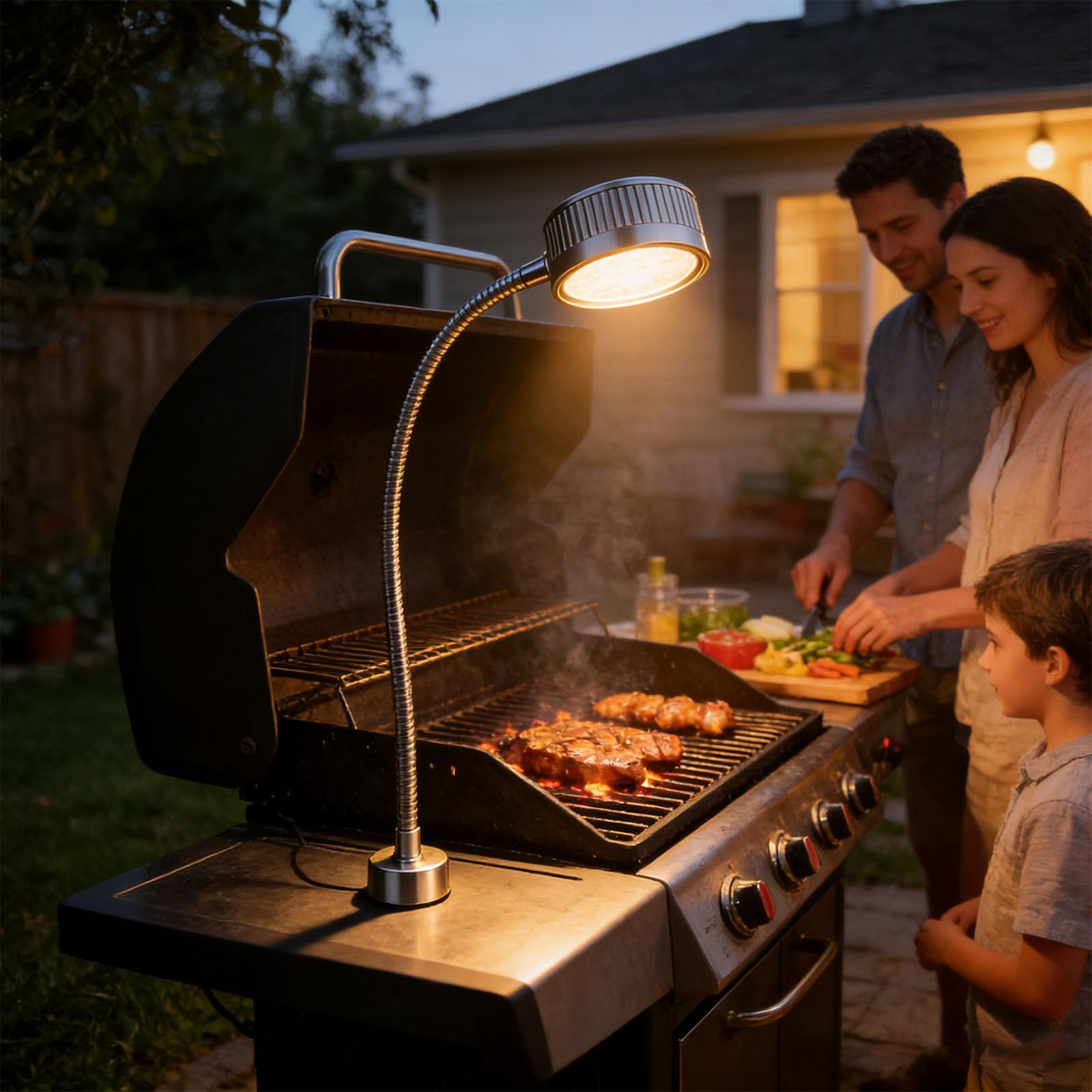 COOLHOOD Luce ricaricabile per barbecue con batteria da 1200 mAh