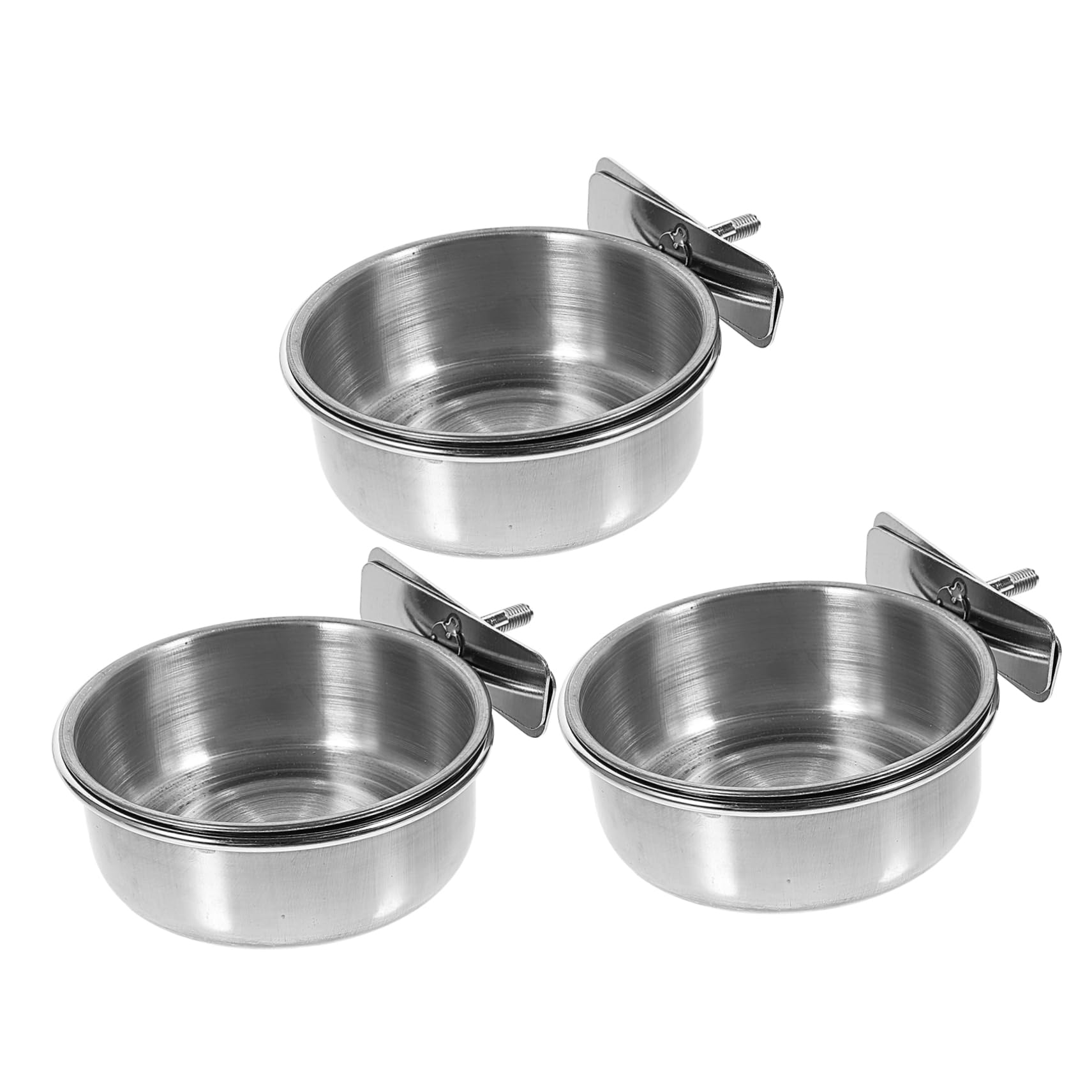 ORFOFE Set 3 Pezzi Mangiatoia per Uccelli in Acciaio Inossidabile Grande Capacità, Tazze per Cibo e Acqua da Appendere in Gabbia per Conigli e Criceti