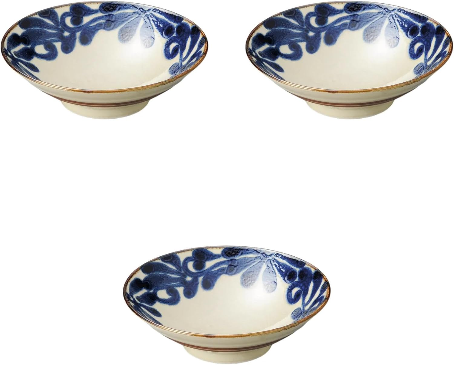 Set of 3, Southern Wind 8.0 Noodle Bowl, 9.6 x 3.0 inches (24.5 x 7.5 cm) | Setomonohonpo