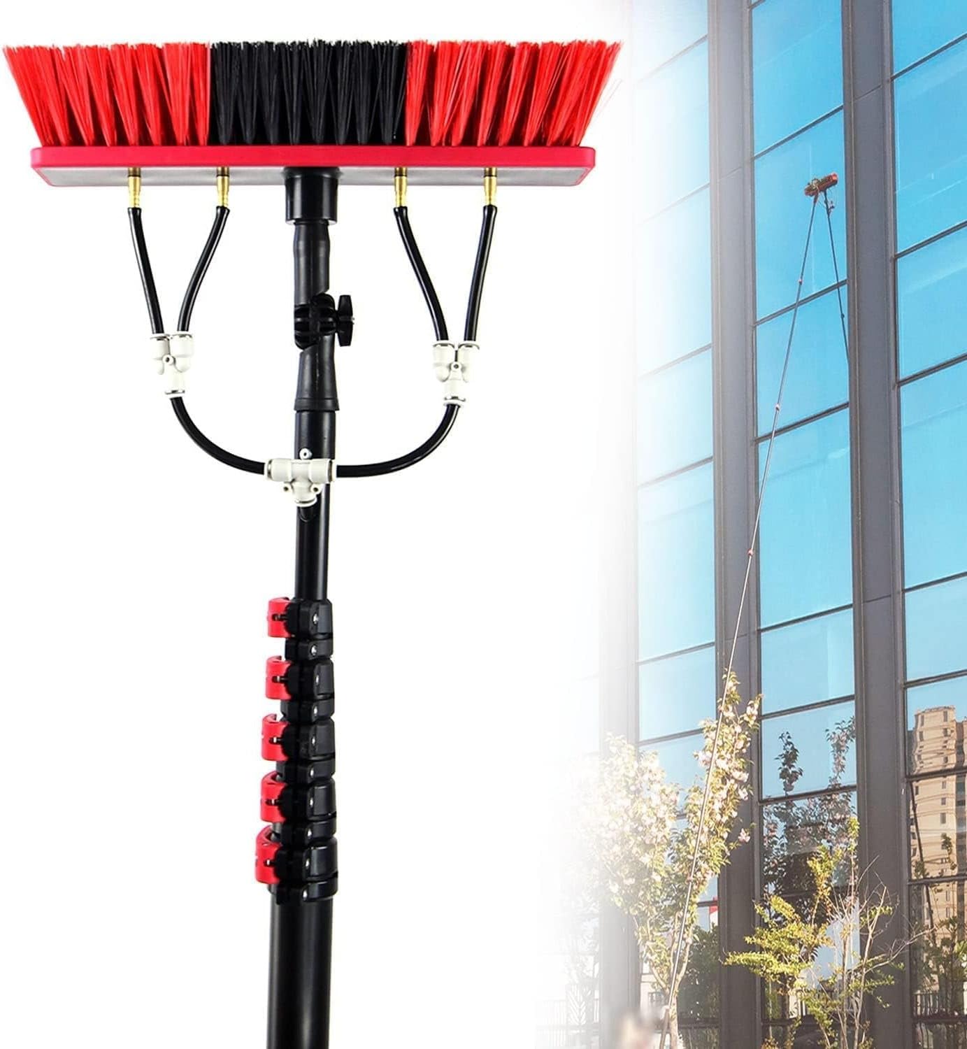 3,6-10,8m Kit Cepillo Limpieza Telescópico Agua Techo Solar Ventana Camión