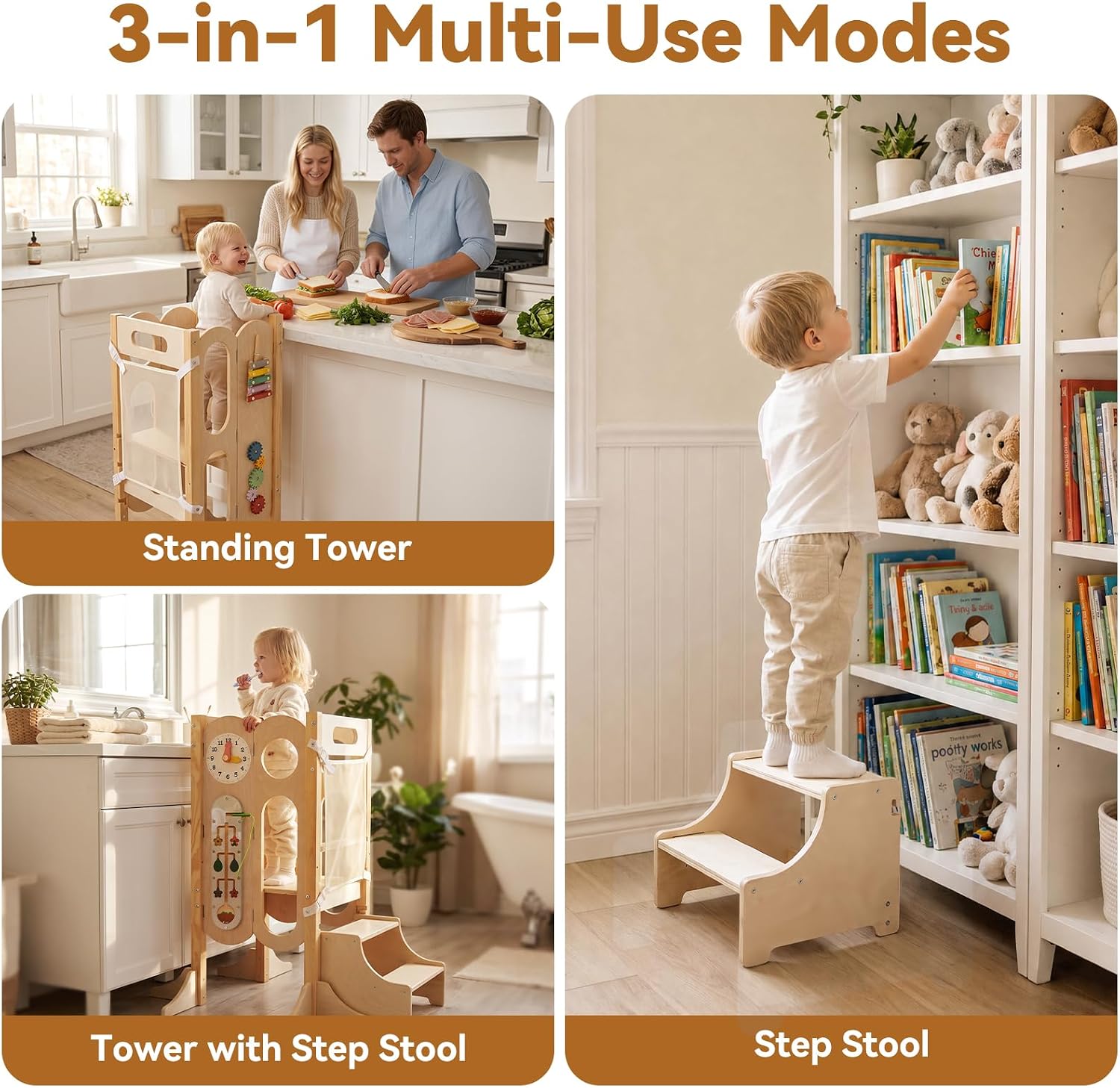 Foldable Toddler Standing Tower & Montessori Weaning Table and Chair Set image 5