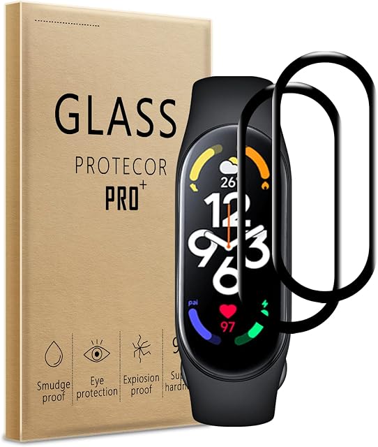 WFTE [2-Pack Screen Protector for Xiaomi Smart Band 7/Mi Band 7,HD Clear PMMA Flexible Film(NOT GLASS) Case Friendly,Not Wet Applied,Max Coverage Screen Protector For Xiaomi Smart Band 7/Mi Band 7