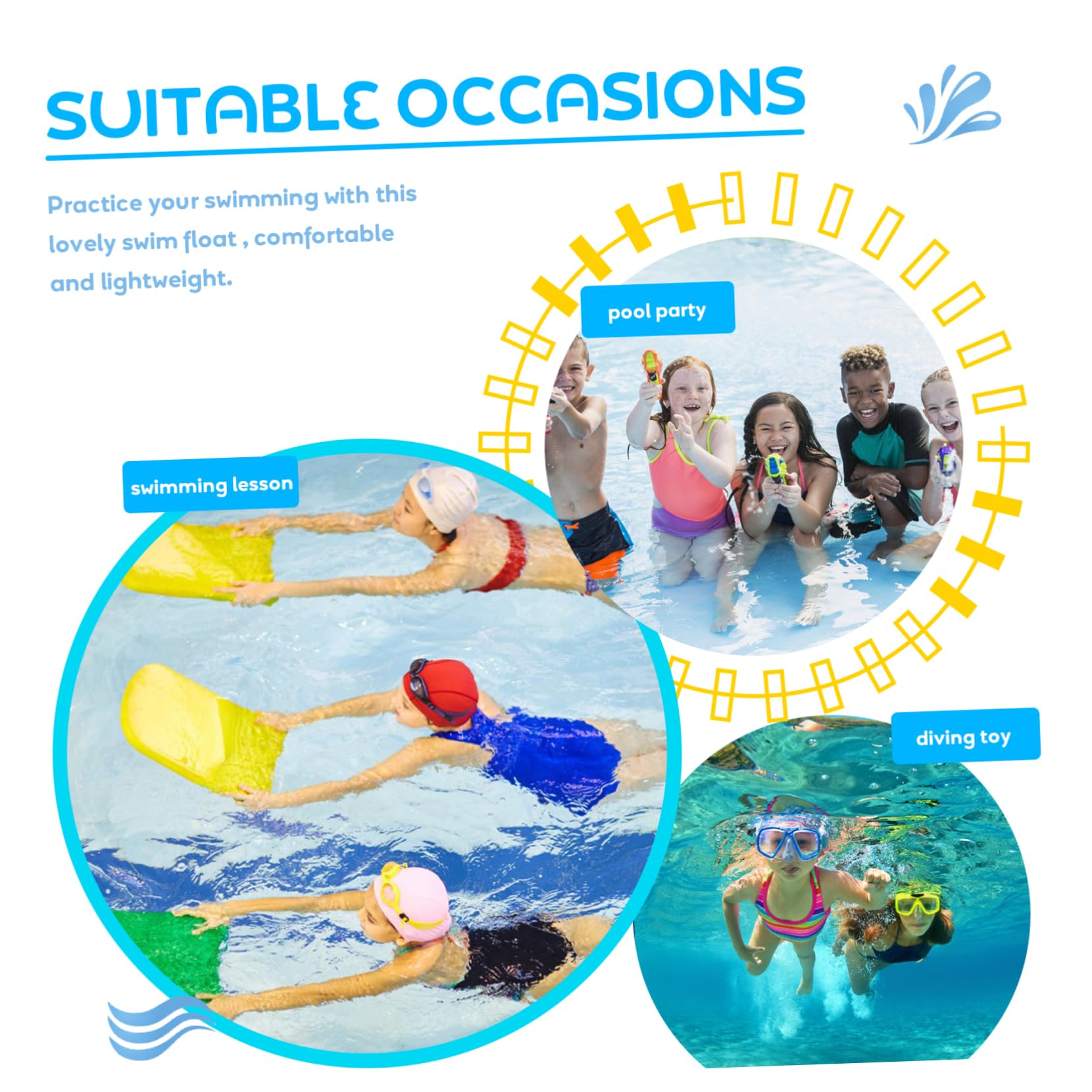 OSOLADY Swimming Float for Adults Kickboard Handrail Board Hand Slots for Safe Easy Swimming