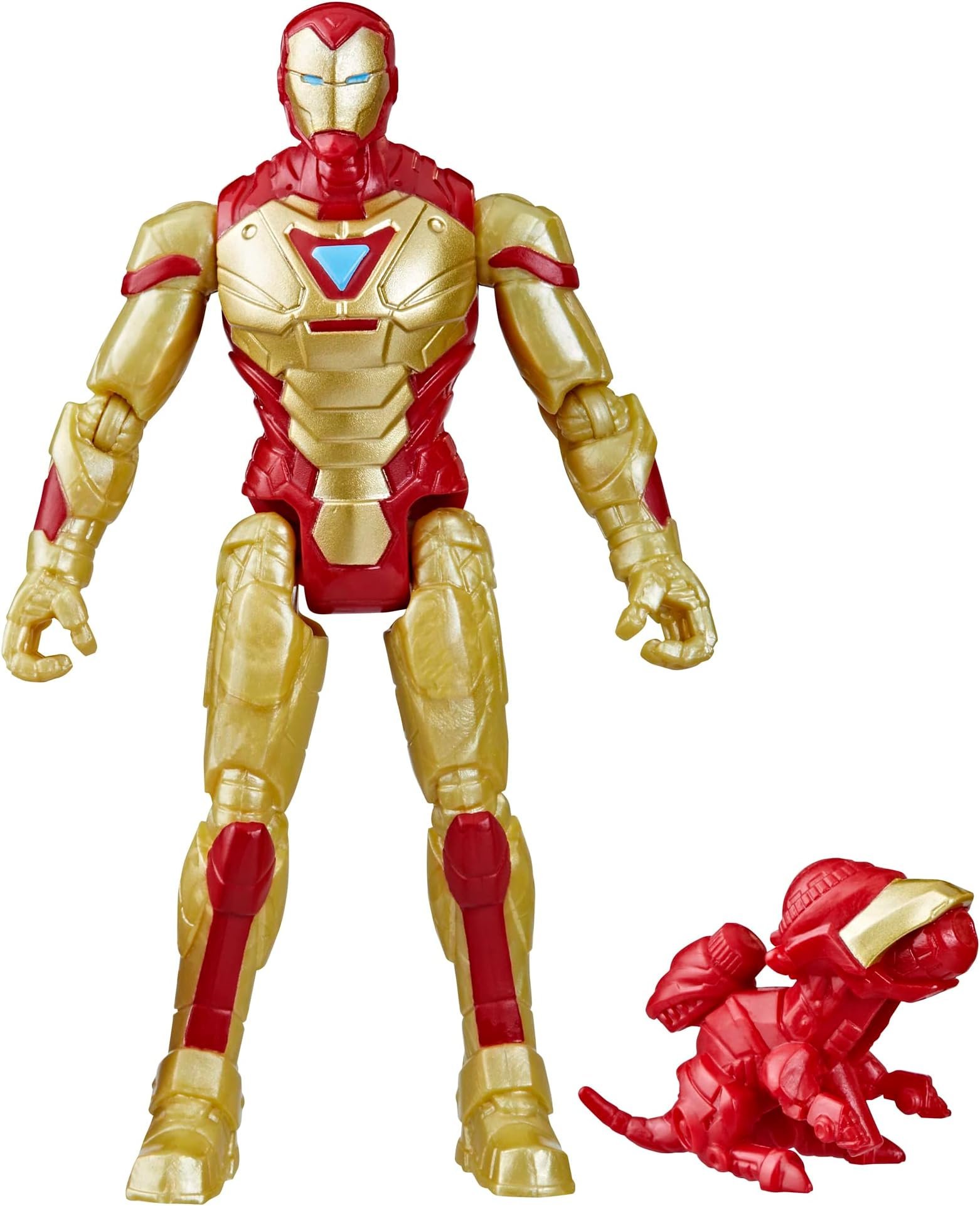 Marvel Mech Strike Mechasaurs Iron Man 4 Inch Action Figure with Weapon Accessories, Toy for Ages 4 and Up, Medium