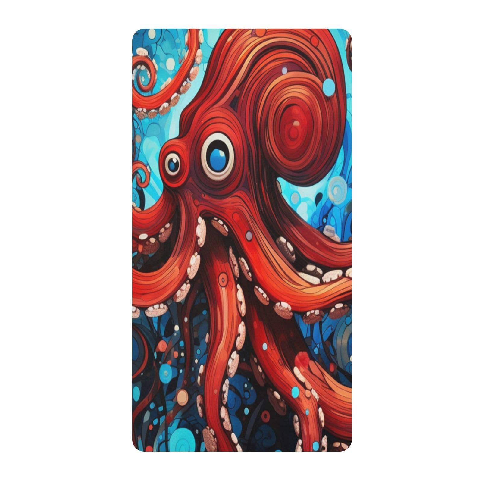 Octopus Red Blue Dark Sea Toddler Crib Sheet Soft Cotton Baby Play Sheets Fitted for Mattress Playard