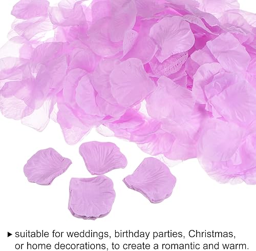 Miniatura 5 de MECCANIXITY Pétalos de rosa artificiales de seda, flores artificiales de color morado claro para boda, 2 x 2 pulgadas para centros de mesa de boda,