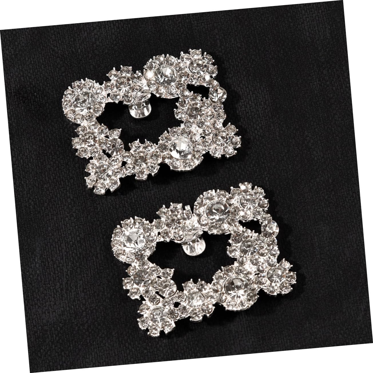 Holibanna 2pairs Wedding Shoe Clips Rhinestones Elegant Shoe Charms for Women for Bridal Prom and Party Accessories Versatile Embellishments for Heels Flats and More