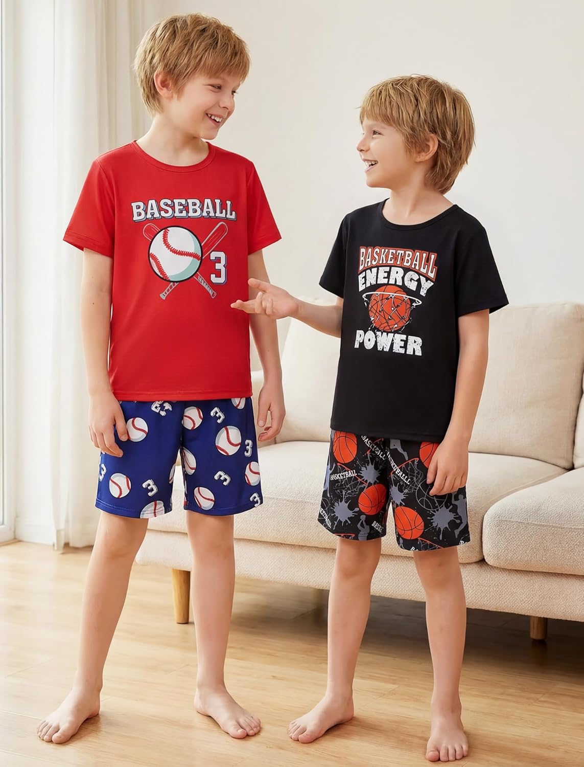 Mikrdoo Boys Pajamas Short Sleeve Summer Cool PJs Set 2-Piece Cozy Sleepwear for Kids Size 6-16 Years - Image 2