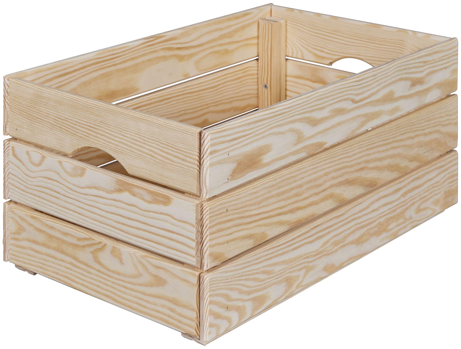 Holzkiste Aufbewahrungsbox stapelbar Thea L Kiefer natur 65 x 31,5 x 23 cm