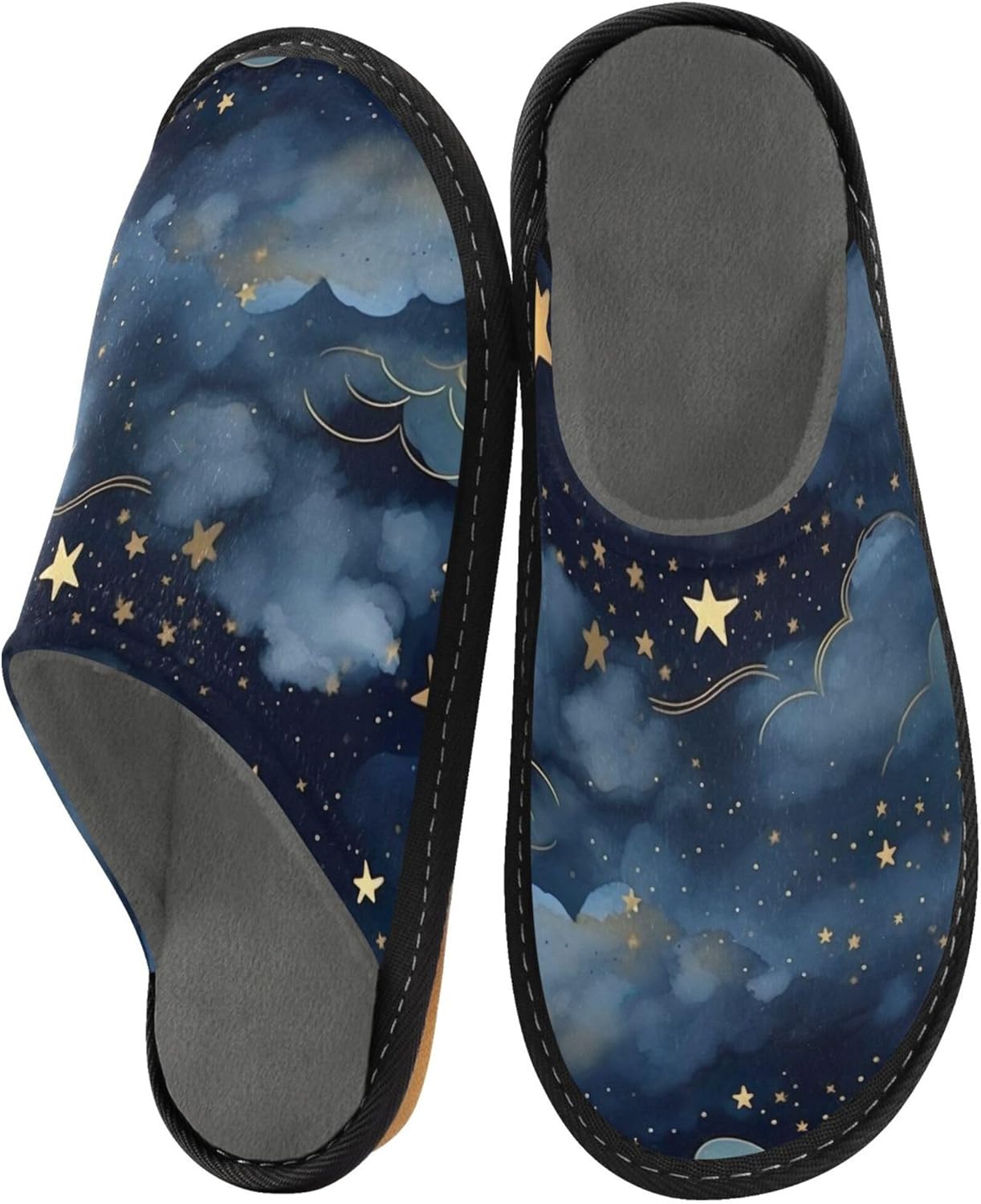 Nebula Star House Slippers – Cozy Fuzzy Slippers for Guests, Washable & Disposable, Perfect for Shoeless Home, Spa & Hotel Use A111105