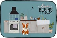 Vista 498 de Caroline's Treasures CK7824DDM - Tapete absorbente para secado de platos con diseño de bulldog inglés, rojo y blanco, para encimera de cocina, 14 x