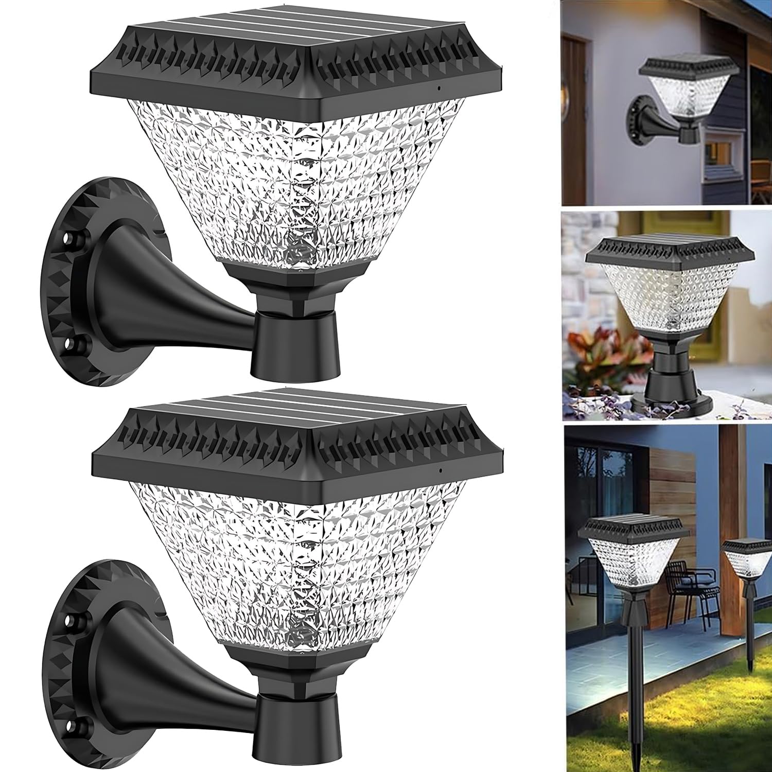 GIGAWATTS 33 LED Solar Gate Pillar Lamp 10W Brightness 1200mAh Battery ABS Garden Warm Natural White+RGB Lights with Wall Mounts, Spike Stands, Boundary Fittings Remote for Outdoor- (Square, 2 Pcs) (B0CPYDDVRX) Amazon Price History, Amazon Price Tracker