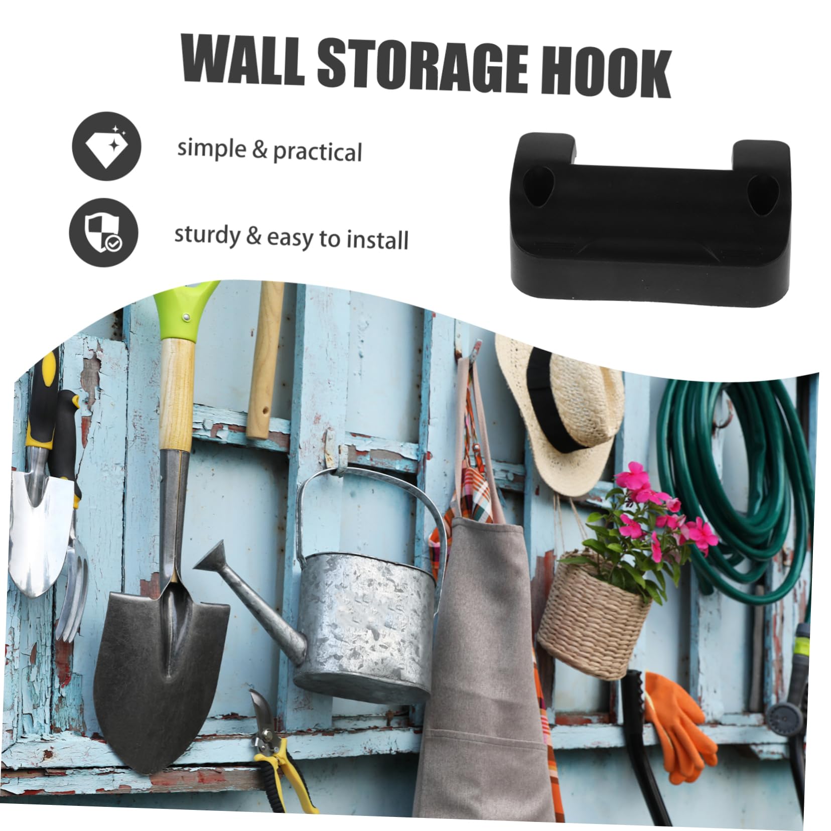 Happyyami Garden Hose Holder Organizer Wall Mount Storage Rack for Outdoor Hoses for Garden Easy Installation for Garage and