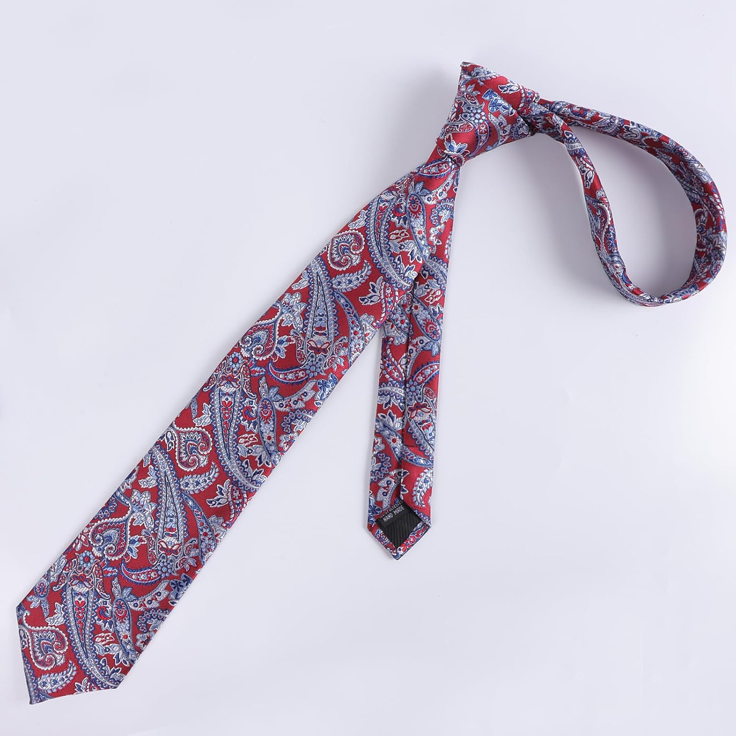 Alizeal Mens 3.15inches Vintage Paisley Tie with Pocket Square Set - Image 5