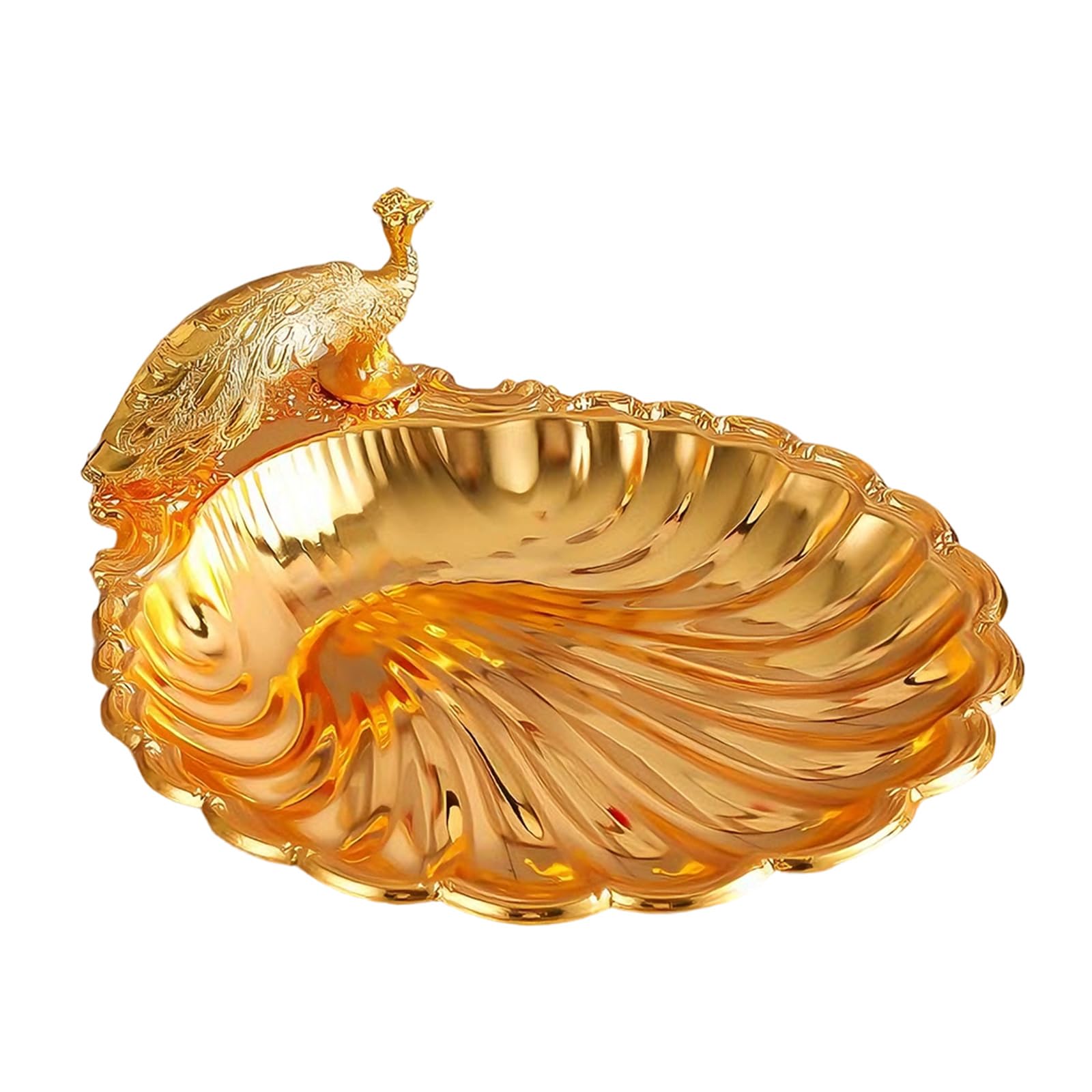 LUCKGONI European Retro Styles Peacocks Shell Snacks Tray For Fruits Nut Dessert Multipurpose Serving Bowl