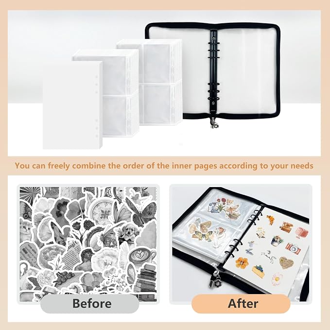 Álbum Organizador Reutilizable para Stickers A5 Negro miniatura 5