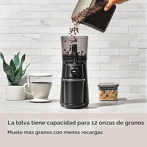 Miniatura 2 de OXO Molinillo cónico de rebabas de cerveza - negro mate, rebabas de acero inoxidable, molienda inteligente automática de un solo toque