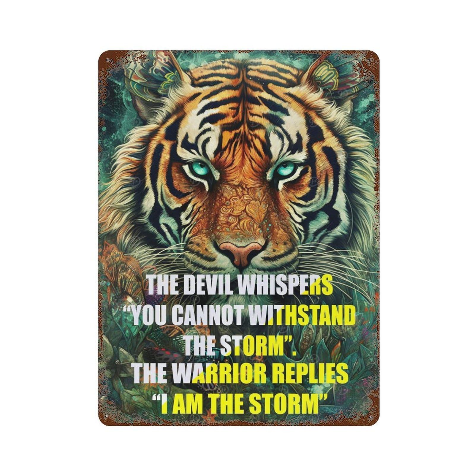 Quotes The Devil Whisper Vintage Metal Tin Sign 15.7"x11.8", Ideal for Living Room, Hallway And Home Decor